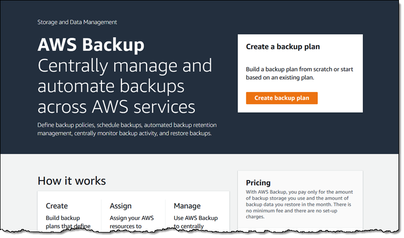 AWS Backup – Automate and Centrally Manage Your Backups