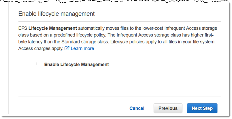 New – Infrequent Access Storage Class for Amazon Elastic File System (EFS)